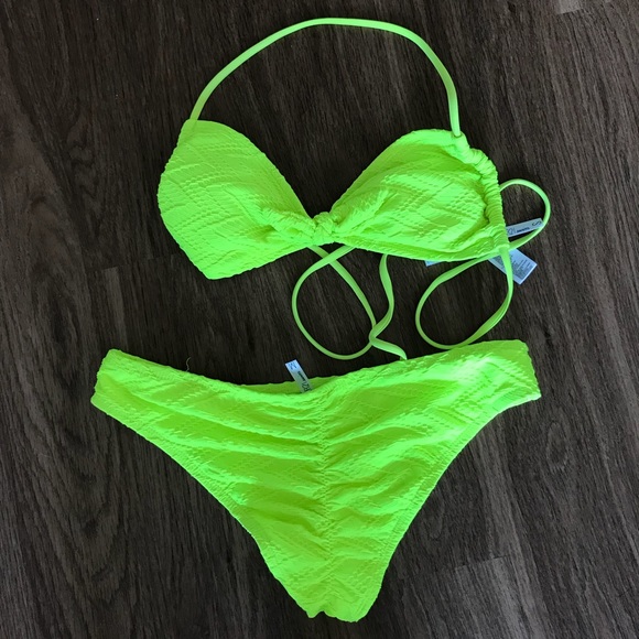 yellow neon bikini